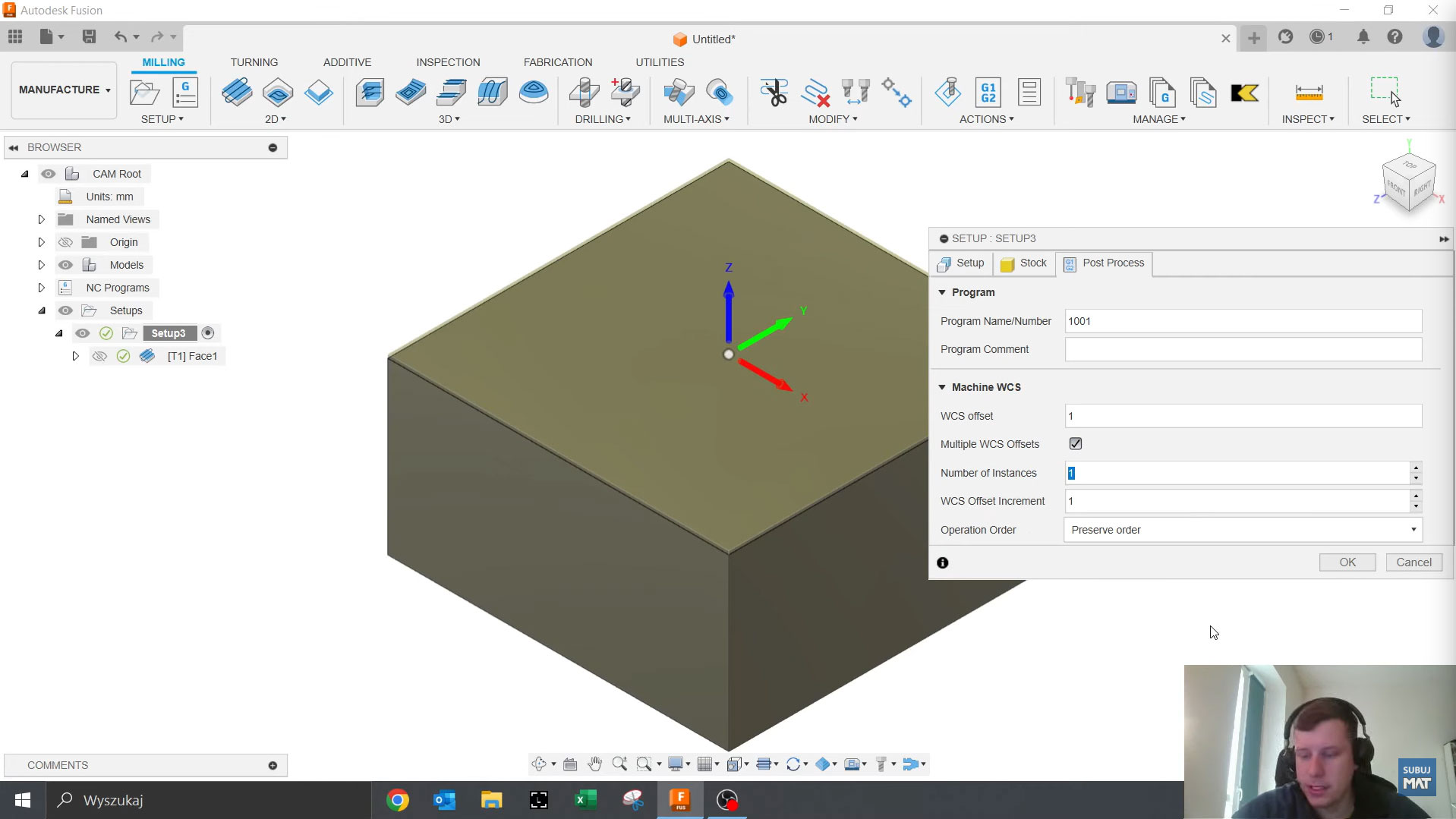 Ustawienie wielu detali na stole roboczym w Fusion 360.