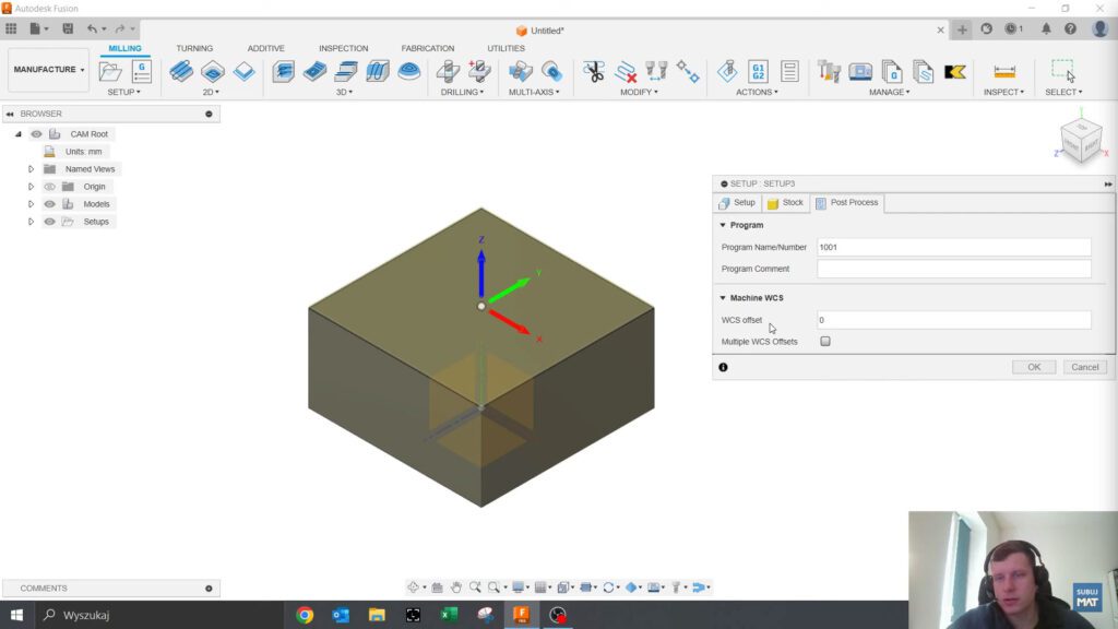 Ustawienia postprocesora w Fusion 360 dla wielu detali.