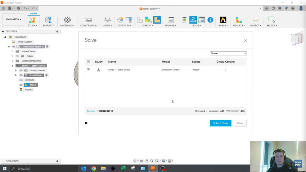 Generowanie siatki w Fusion 360