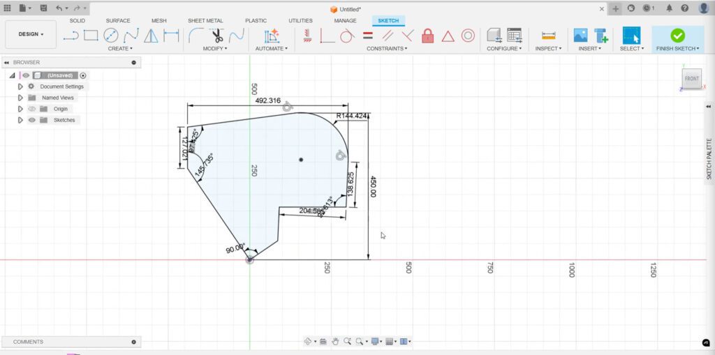 Screen przedstawiający w pełni związany projekt funkcją AutoConstarin po wszelkich edycjach